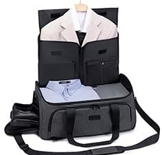 Garment Bags for Travel 58L Garment Bags Duffle Bag for Travel Convertible Carry On Garment Duffle Bag 4 in 1 Foldable Suit Bag with Shoes Compartment for Men Women Weekender,Dark Grey