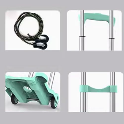 Lightweight Portable Luggage Trolley, Foldable Aluminum Rolling Cart, Travel Hand Truck with Dual Wheels, Ideal for Home & Travel Use