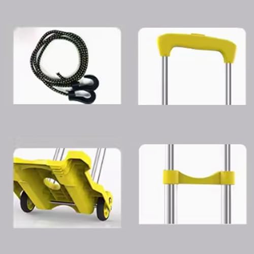 Lightweight Portable Luggage Trolley, Foldable Aluminum Rolling Cart, Travel Hand Truck with Dual Wheels for Easy Home & Travel Use