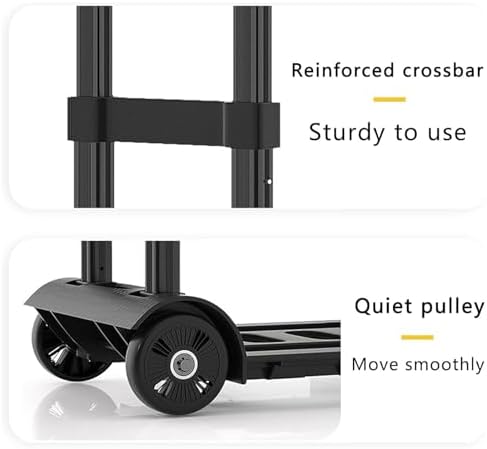Lightweight Foldable Hand Truck Dolly - Portable Trolley Cart for Office, Travel, Luggage - Compact Pull Cart for Easy Transport & Storage