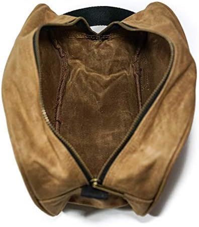 Readywares Waxed Canvas Toiletry Bag for Men, Tan, Dopp Kit Men, Stylish and Durable Shaving Kit Bag, Mens Toiletry Travel Bag