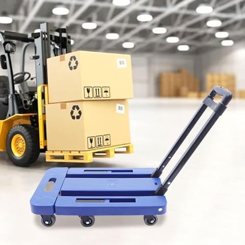 Lightweight Folding Luggage Cart - Portable Hand Truck with Extendable Base for Easy Carrying, Travel, and Office Use - Ideal Moving Trolley for Convenient Transport
