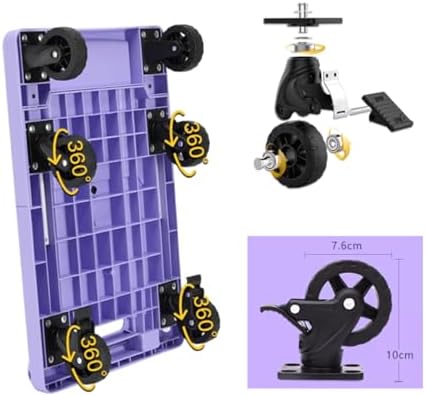 Portable Folding Luggage Trolley - Lightweight Grocery Shopping Cart, Household Moving Truck, Compact Purple Design for Easy Transport - 1 Pc