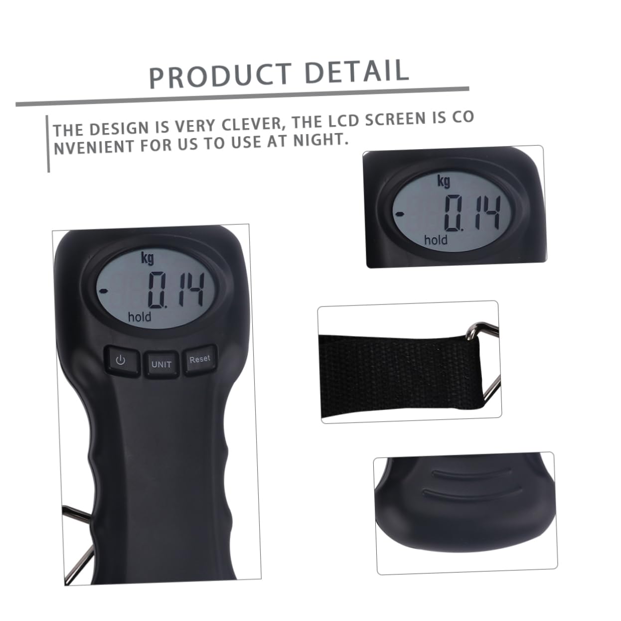 Portable Fishing Scale LCD Display Compact Luggage Weight Scale for Travel and Outdoors Batteries Not Included
