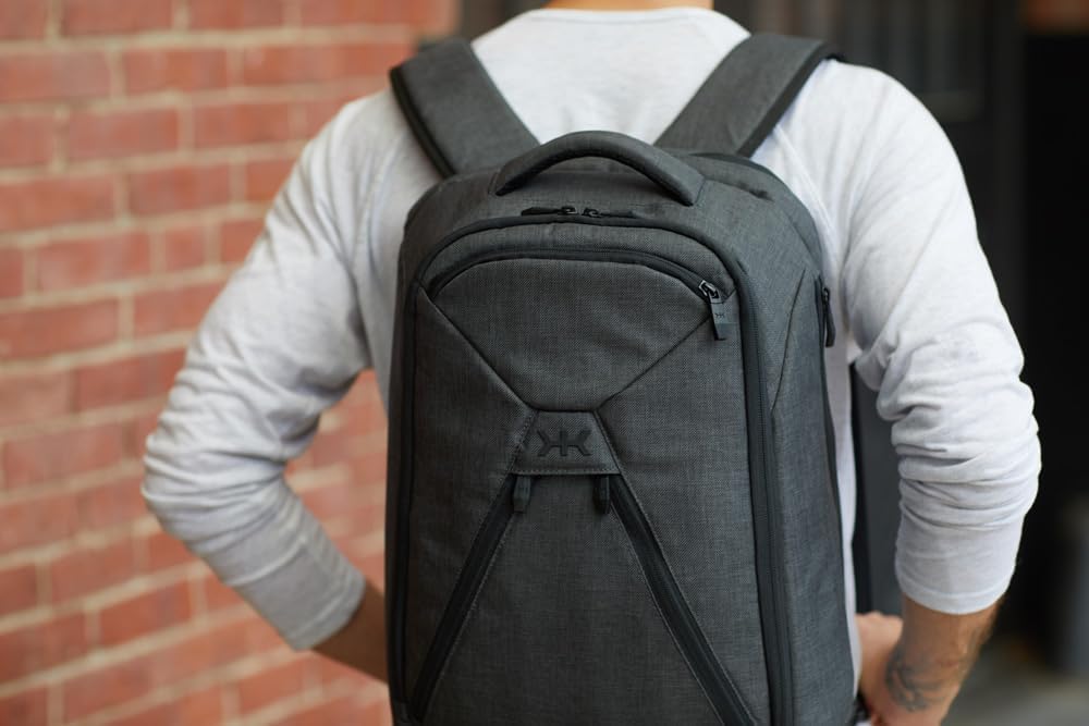 Knack Series 1 Laptop Backpack Fits up to 15 Inch - Knack Bags Carry-On Backpack, TSA Approved, Expandable Travel Backpacks With 3 Day Outfit Capacity (Stealth Black, Medium)