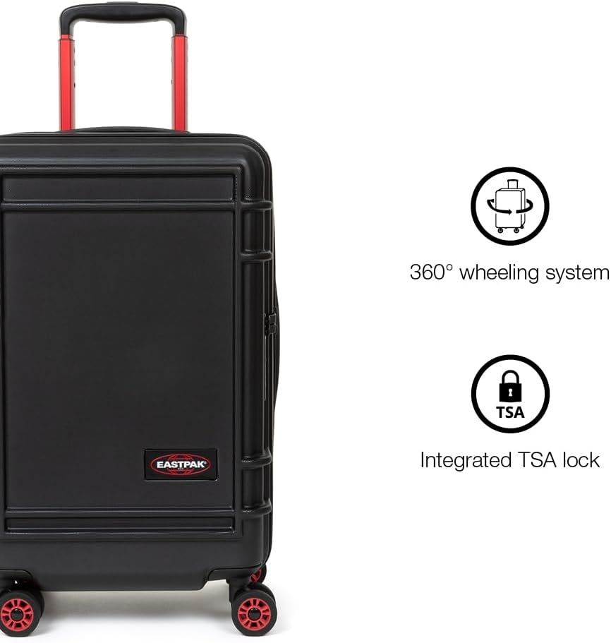 EASTPAK Resist'R Zip S – 34L Hardshell Suitcase with Dual Compartments, TSA Lock, Silent 360° Spinner Wheels & Water-Resistant Design, Camo