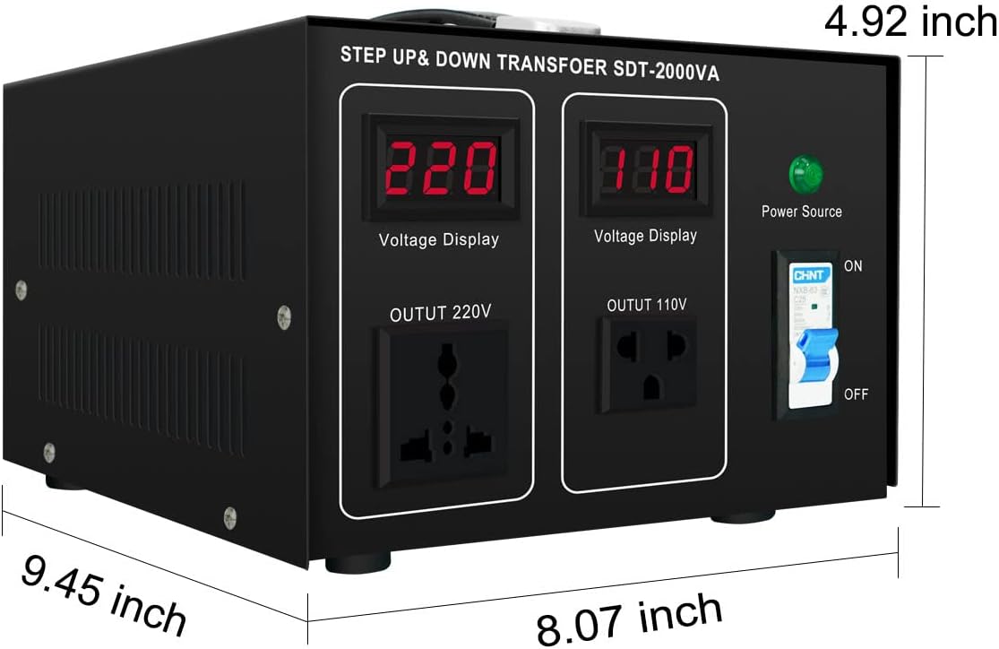 Step UP/Down Transformer 220v to 110v, 2000W 110 to 220 Voltage Converter 120v to 240V Heavy Duty Power Transformer