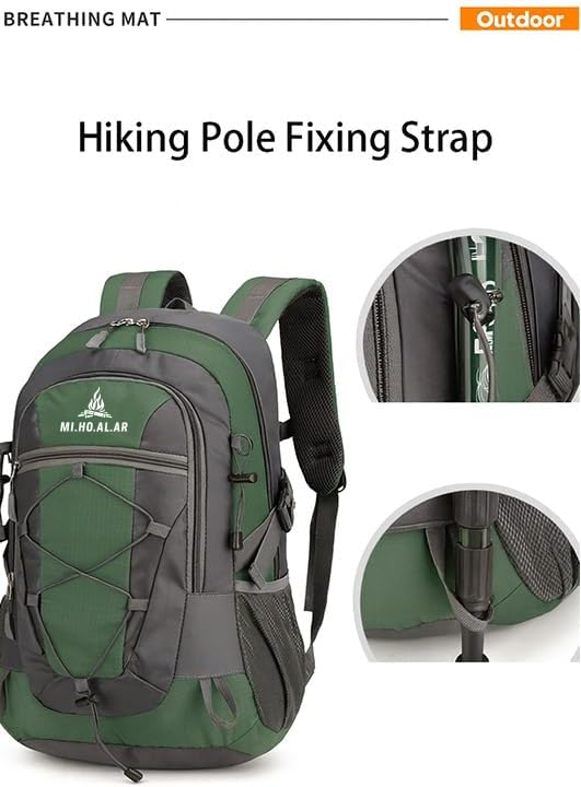 30L Lightweight Camping Backpack – Foldable Water-Repellent Hiking Daypack for Travel, Trekking, Climbing – Durable Polyester Packable Rucksack with Chest Strap & Side Pockets (green)