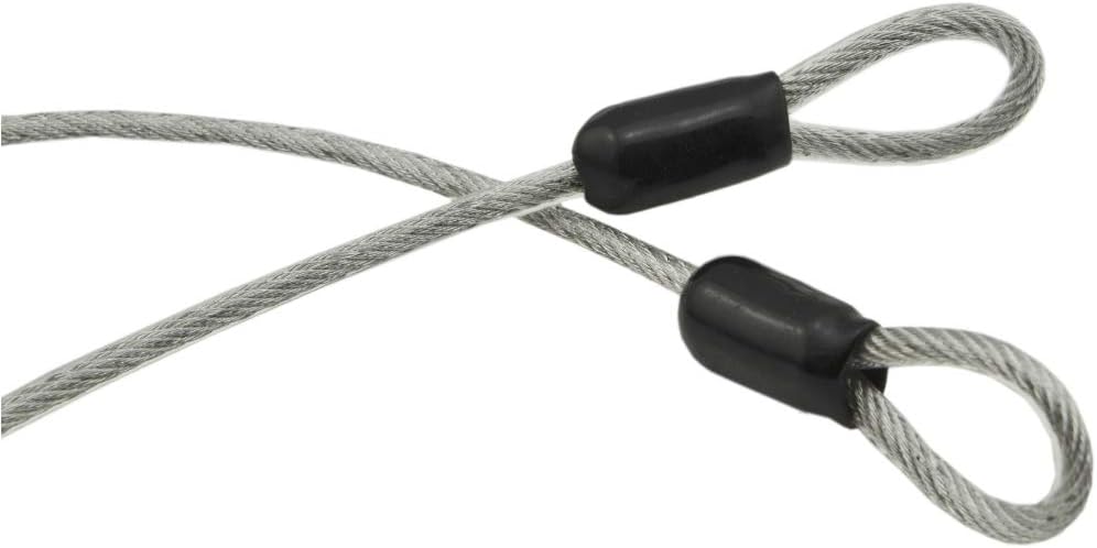 Lumintrail 3mm (1/8 Inch) Braided Steel Coated Security Cable Luggage Lock Safety Cable Wire Double Loop (15ft)