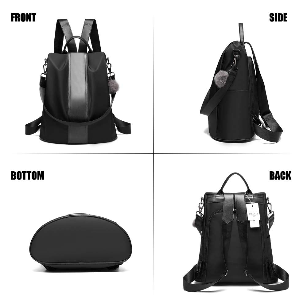 PINCNEL Women Backpack Purse Waterproof Nylon Anti-theft Rucksack Lightweight Shoulder Bag