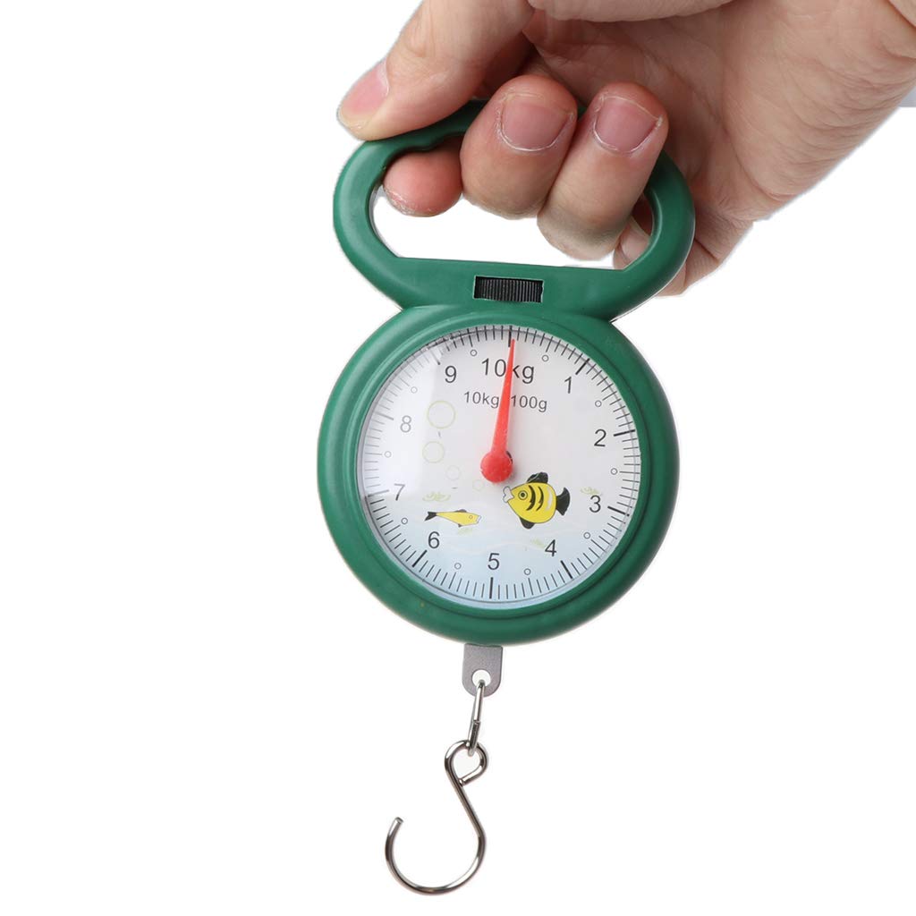 Portable Fish Scale 10kg Hook Hanging Scales Portable Spring Scale for Fishing Shopping Weighing Balance Plastic + Metal