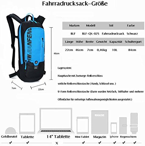 WINDCHASER Cycling Backpack, 10L Bicycle Backpack Waterproof Breathable Bag for Outdoor Travel Hiking Climbing Biking Running Skiing (Blue)