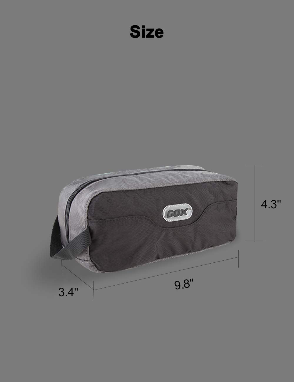 GOX Small Travel Toiletry Bag, Dopp Kit Case For Men, Multifunction Organizer Pouch(Black/Grey)
