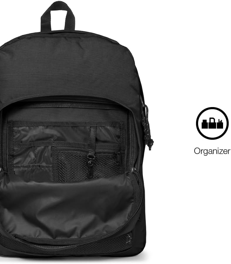 EASTPAK Pinnacle – 38L Everyday Backpack with Dual Compartments, Organizer Front Pocket, Quilted Back Panel & Shaped Shoulder Straps, Black