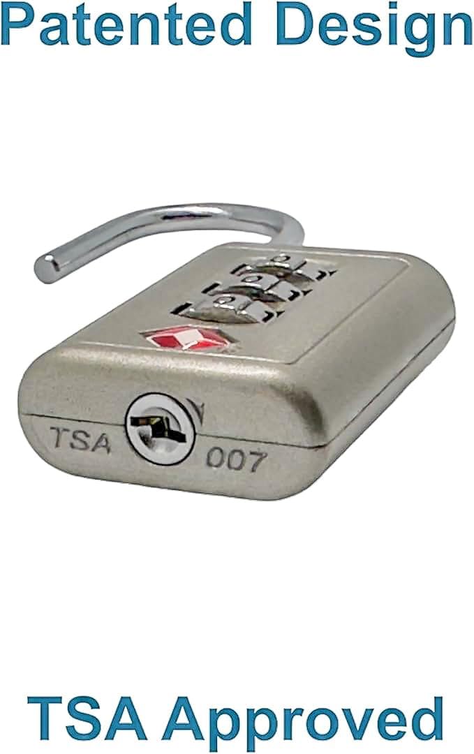 Combination Lock TSA Approved Lock 3 Digit Code Padlock Luggage Lock for Bags, Luggage, Backpacks, Toolboxes, Suitcases, Storage Cabinets