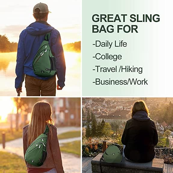 INOXTO Sling Bag, Multipurpose Crossbody Shoulder Bag for Men and Women