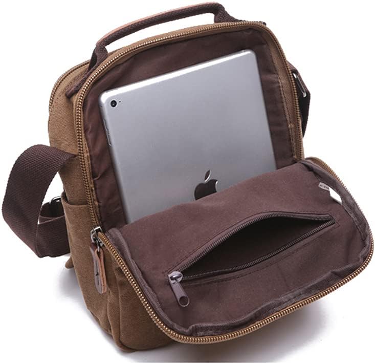 Sechunk Small Canvas Shoulder Bags Messenger Bag Travel Bag Business Bag Working Bag For Men Women