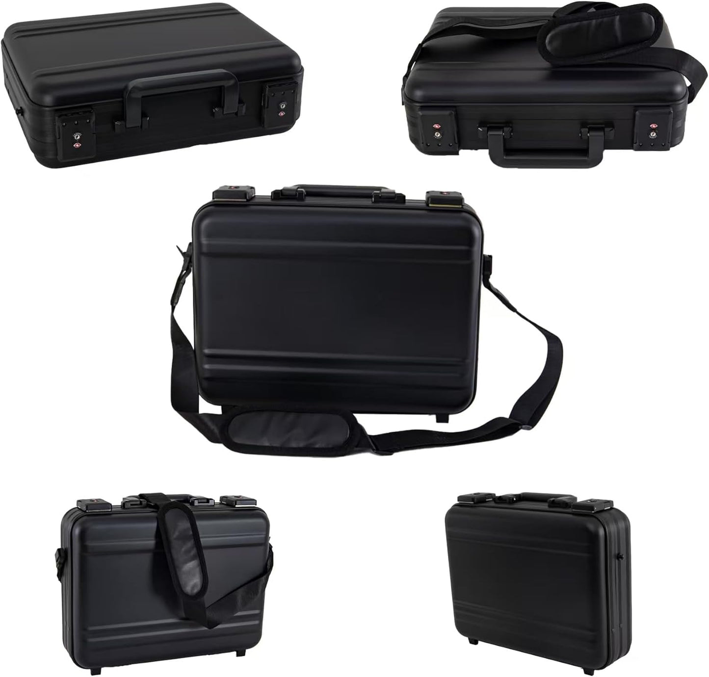 Metal Briefcase with Removable Shoulder Strap 14 Inch Laptop Brief Case Business Case Lawyer Briefcases