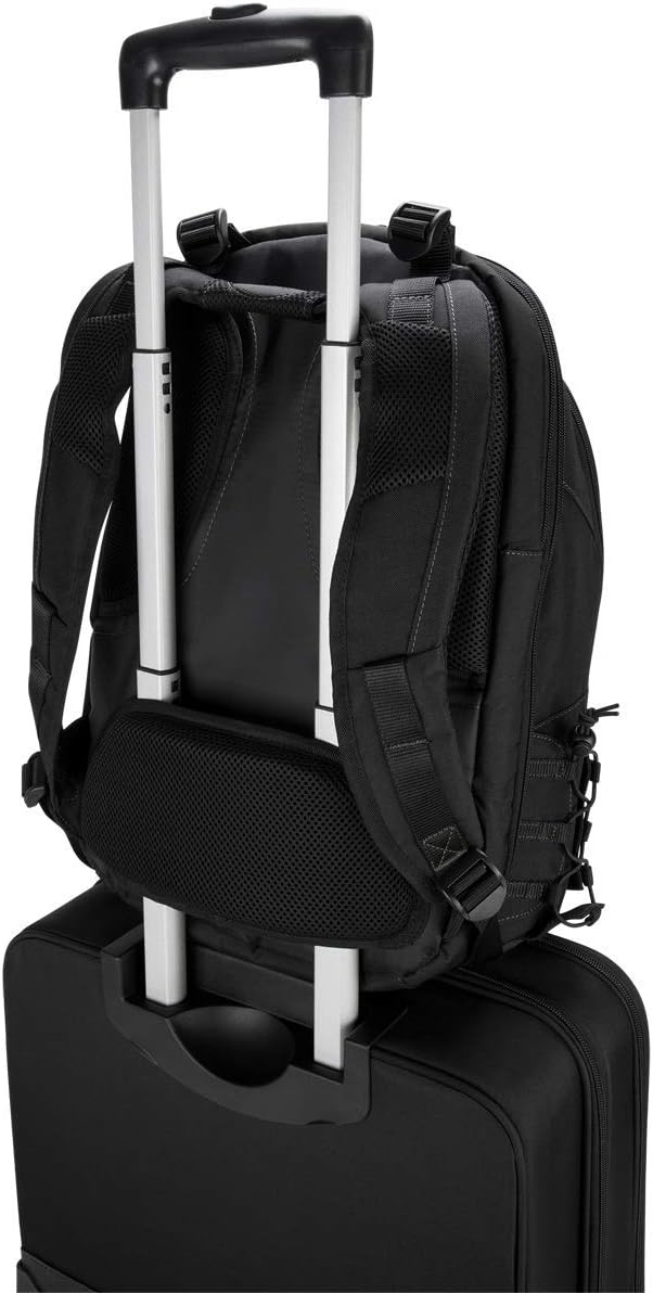 Targus Spruce EcoSmart Travel Laptop Backpack for 15.6 inch Laptops, TSA-Friendly Carry On Backpack Laptop Bag for Work and Travel, Black (TBB013US)