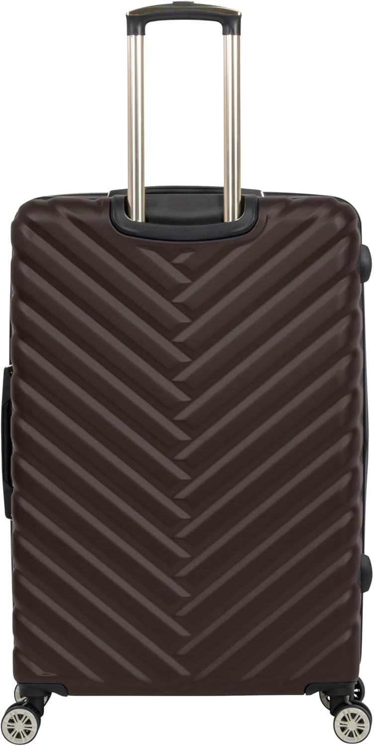 Kenneth Cole REACTION Women's Madison Square Hardside Chevron Expandable Luggage, Chocolate Brown, 2-Piece Set (20" & 28")