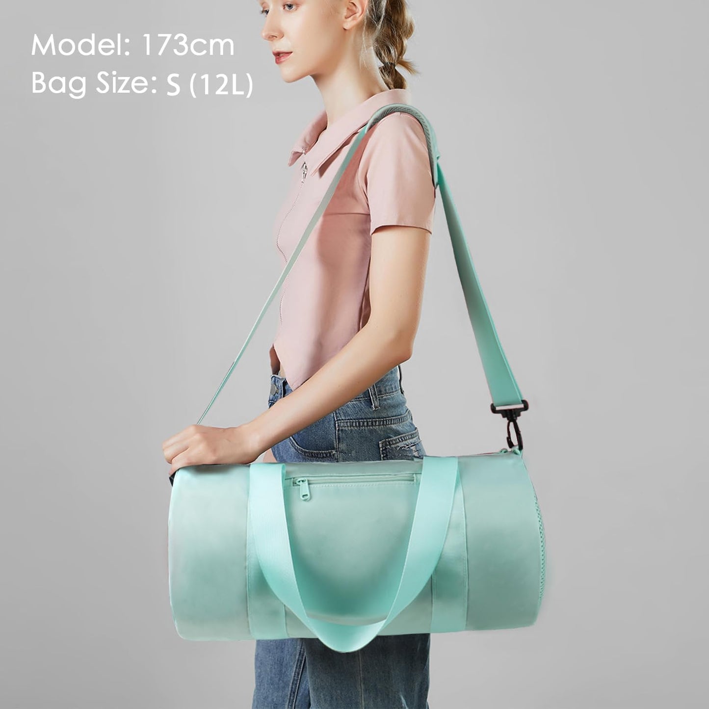 Small Gym Bag Duffel Bag for Women Men Fitness Sports Bag Workout Adjustable Detachable Shoulder