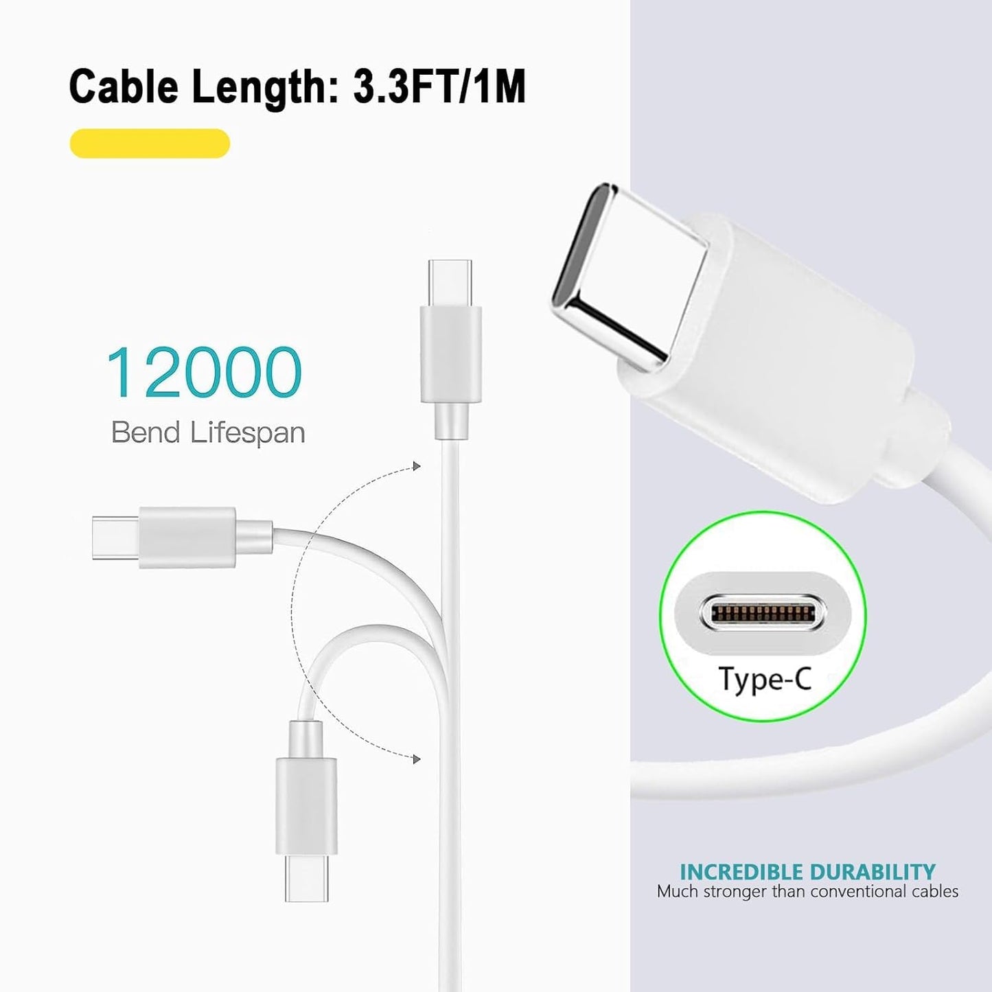 5 Pack Car Carplay USB a to USB C Cable for iPhone 16E 17 16 iPhone 15 Pro Max Car Charger iPhone 16E 15 Type C 30W Fast Charging Cable, iPhone 15 Carplay Cable, iPad mini 6 and More USB 2.0
