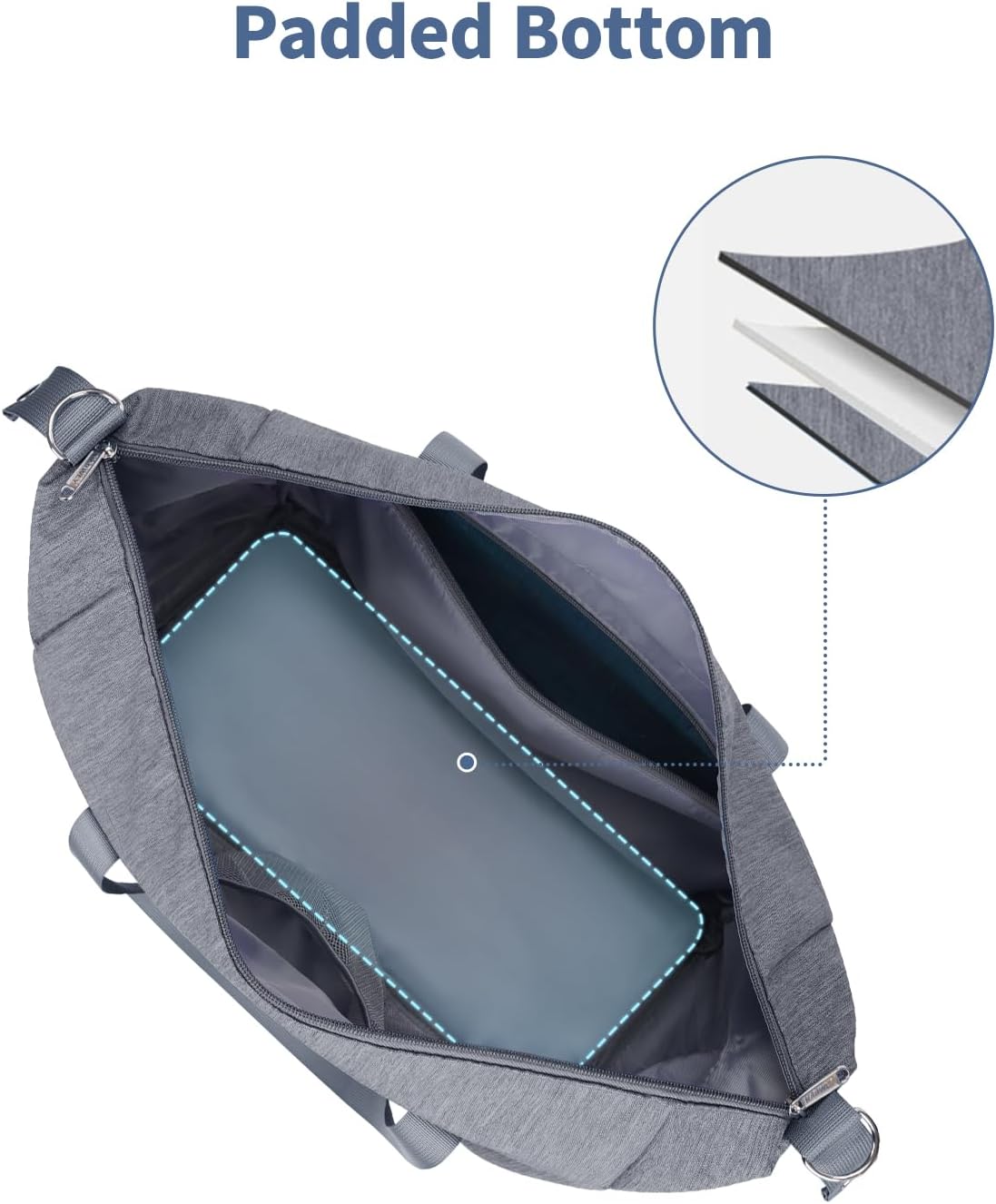 Narwey Carry on luaggage 22x14x9 Airlines Approved Foldable Carry on Bag Travel Duffel Packable Duffle with Wet Pocket Overnight for Women and Men 40L (Grey)