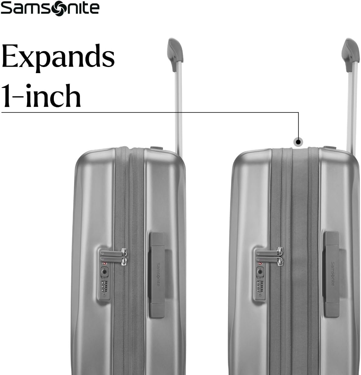 Samsonite UpLIFT Carry-On Hardside Luggage with Spinner Wheels - Airline-Approved, TSA Lock, Adjustable Handle System - Polycarbonate Hard Suitcase for Ultra Lightweight Travel - Silver Shimmy