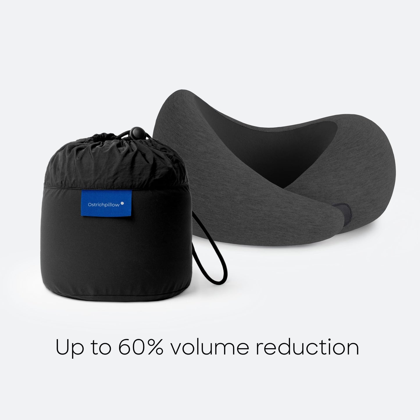 Ostrichpillow GO Travel Pillow, 360° Memory Foam Support, Soft & Washable