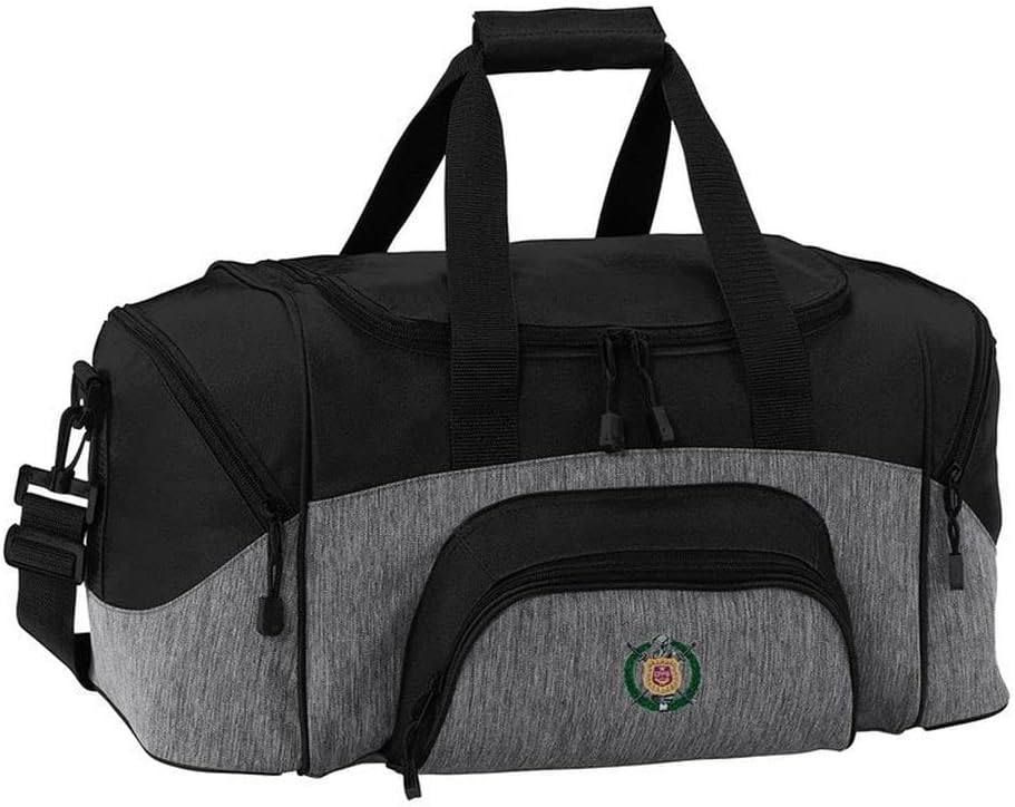 Omega Psi Phi Colorblock Duffel Bag Heather Grey/Black