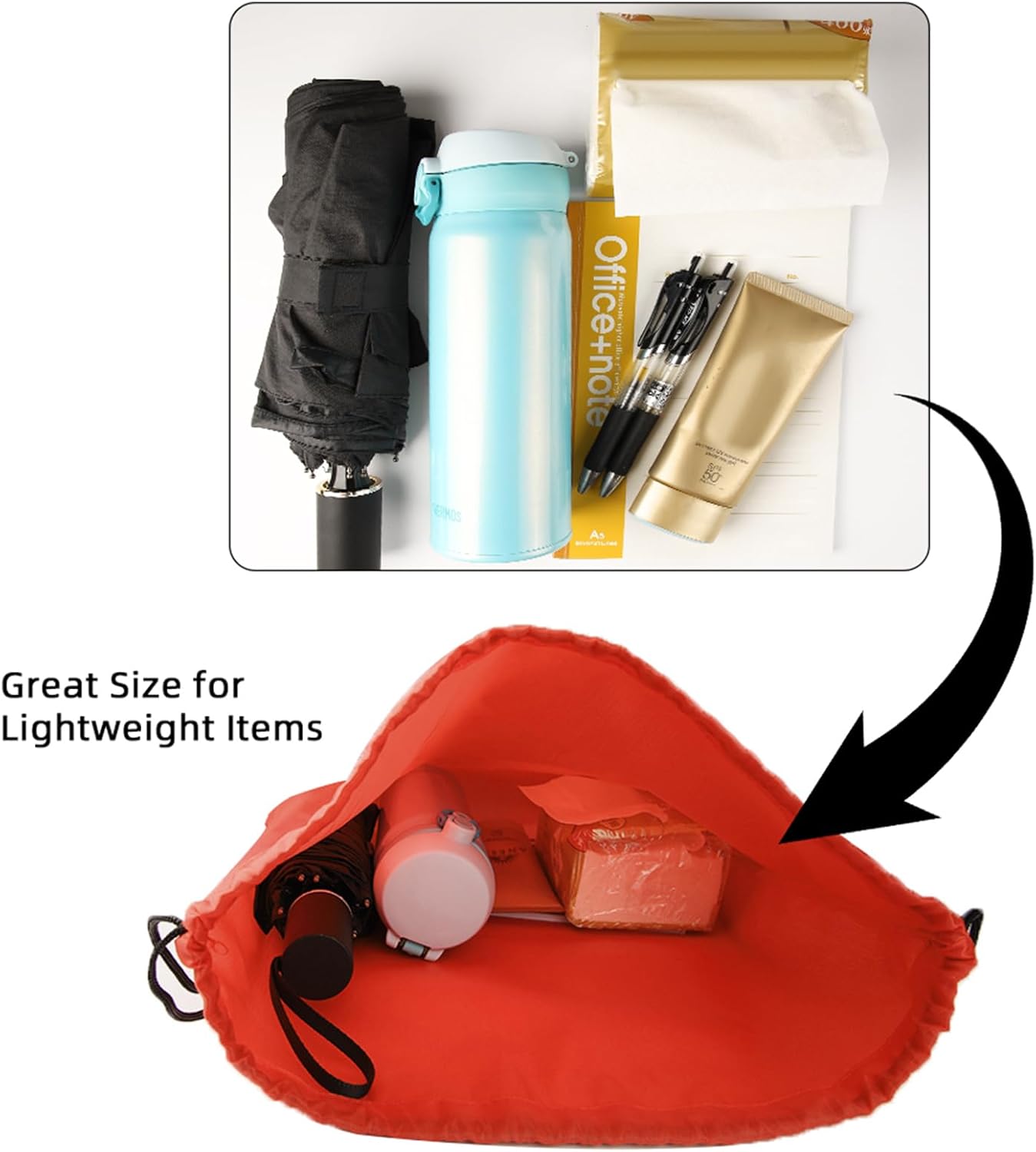 GoodtoU Nylon Drawstring Bags - Bulk 48Pcs Red Cinch Sack Gym Backpack for Sport, Traveling, Team