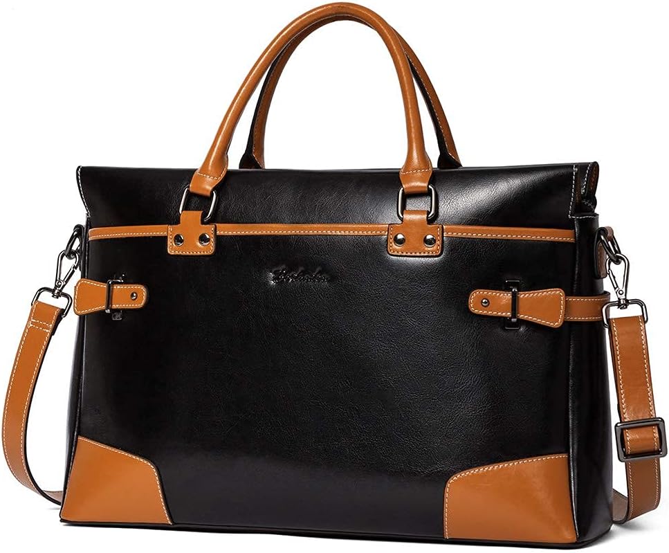 BOSTANTEN Briefcase for Women Leather Laptop Bag 15.6 inch Computer Messenger Office Business Work