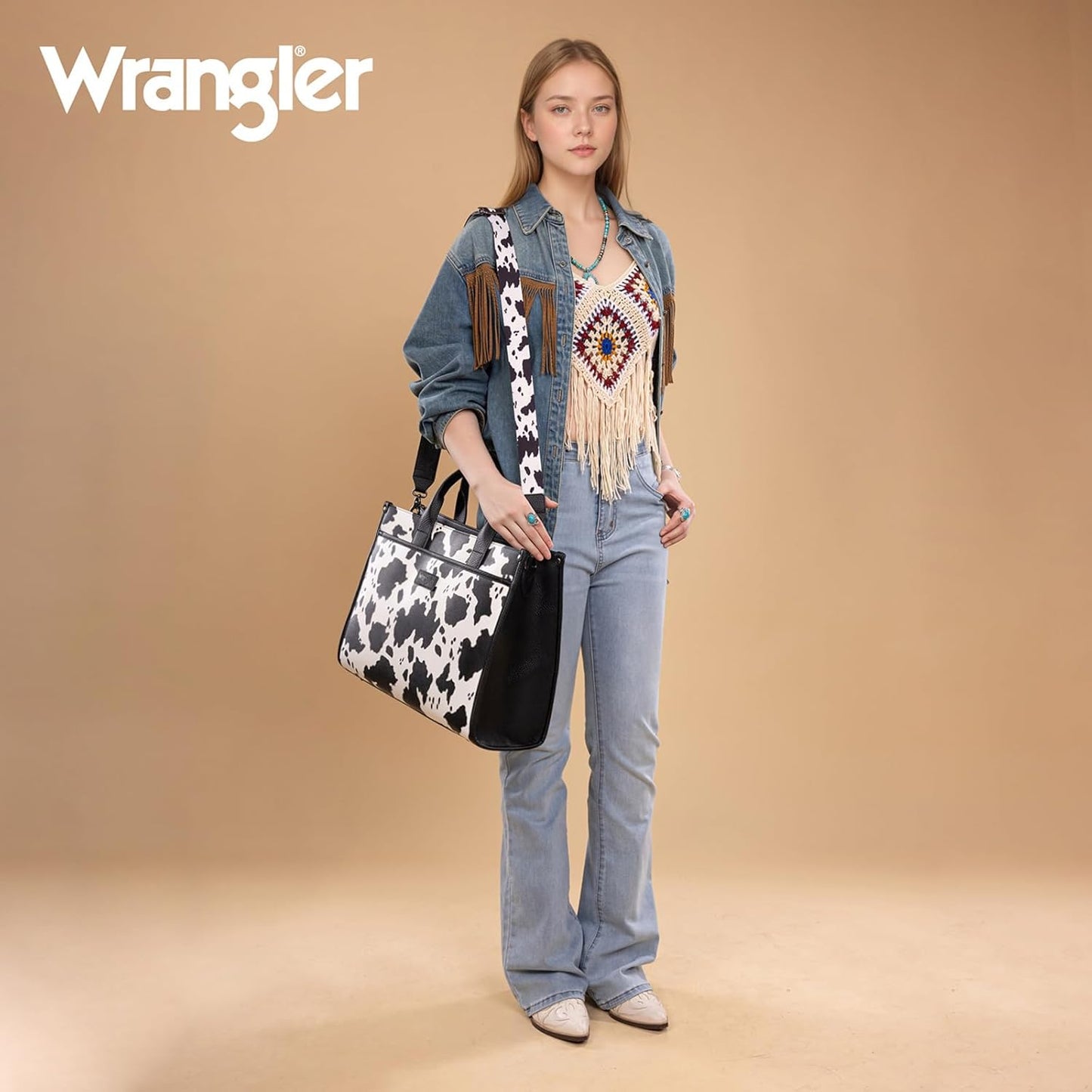 Wrangler Laptop Bag for Women 15.6 Inch Vintage Work Tote Bag for Business Briefcase Handbag with