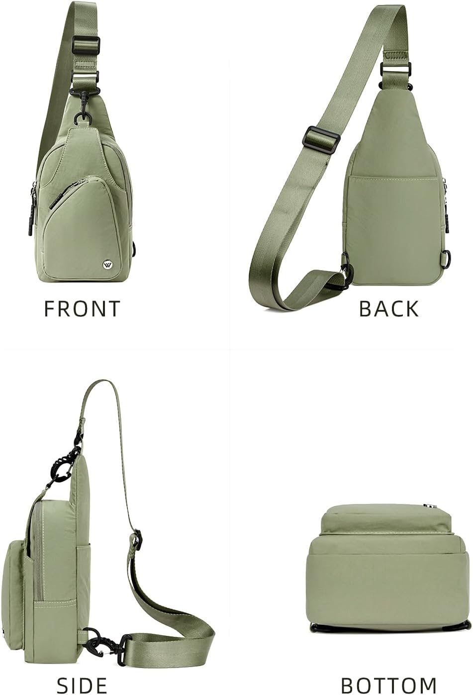 WESTBRONCO Small Sling Bag for Women Nylon Crossbody Sling Backpck Lightweight for Travel Casual Daily