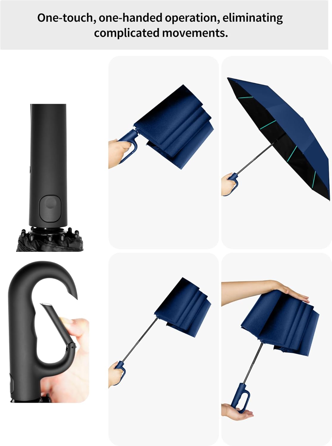 Automatic robustness folding Umbrella - Hurricane Windproof 80 Ribs & 10 Shafts, Compact 35cm Lightweight Fold, UPF 50+ UV Protection for Sun & Rain, Car Portable Umbrella