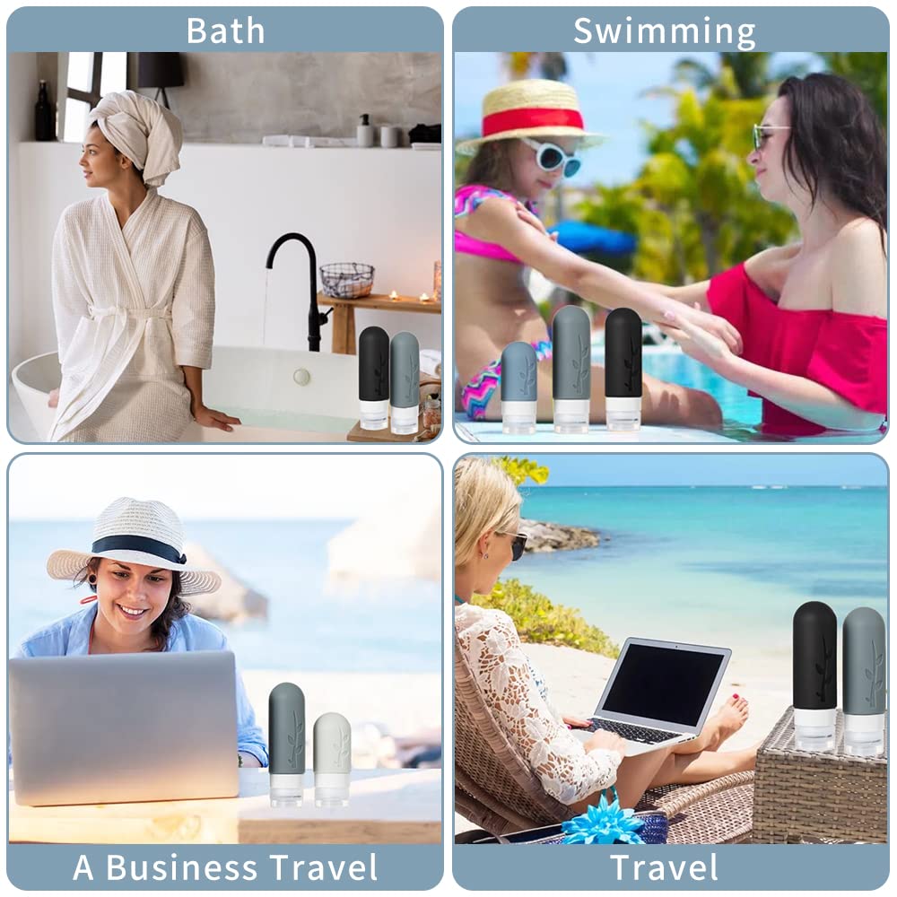 18pack Travel Bottles for Toiletries,TSA Approved Silicone Travel Containers for Toiletries,Leak