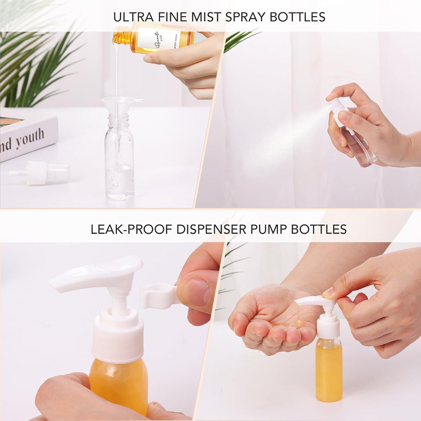 Muslish 21 Pack Travel Bottles for Toiletries, Leak-Proof TSA Compliant Silicone Travel Size