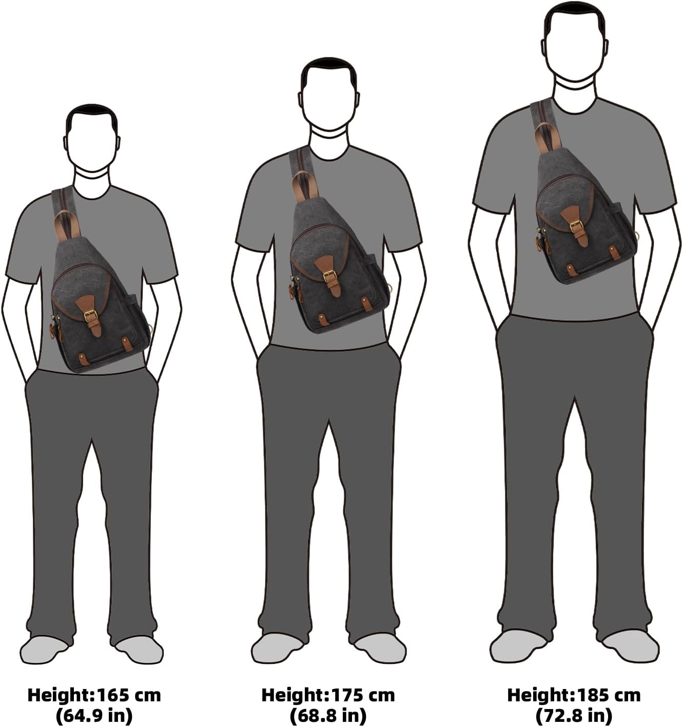 KouLi Buir Canvas Sling bag,Small Crossbody Backpack,Convertible Chest Bag Casual Daypack For Outdoor Cycling Hiking Travel