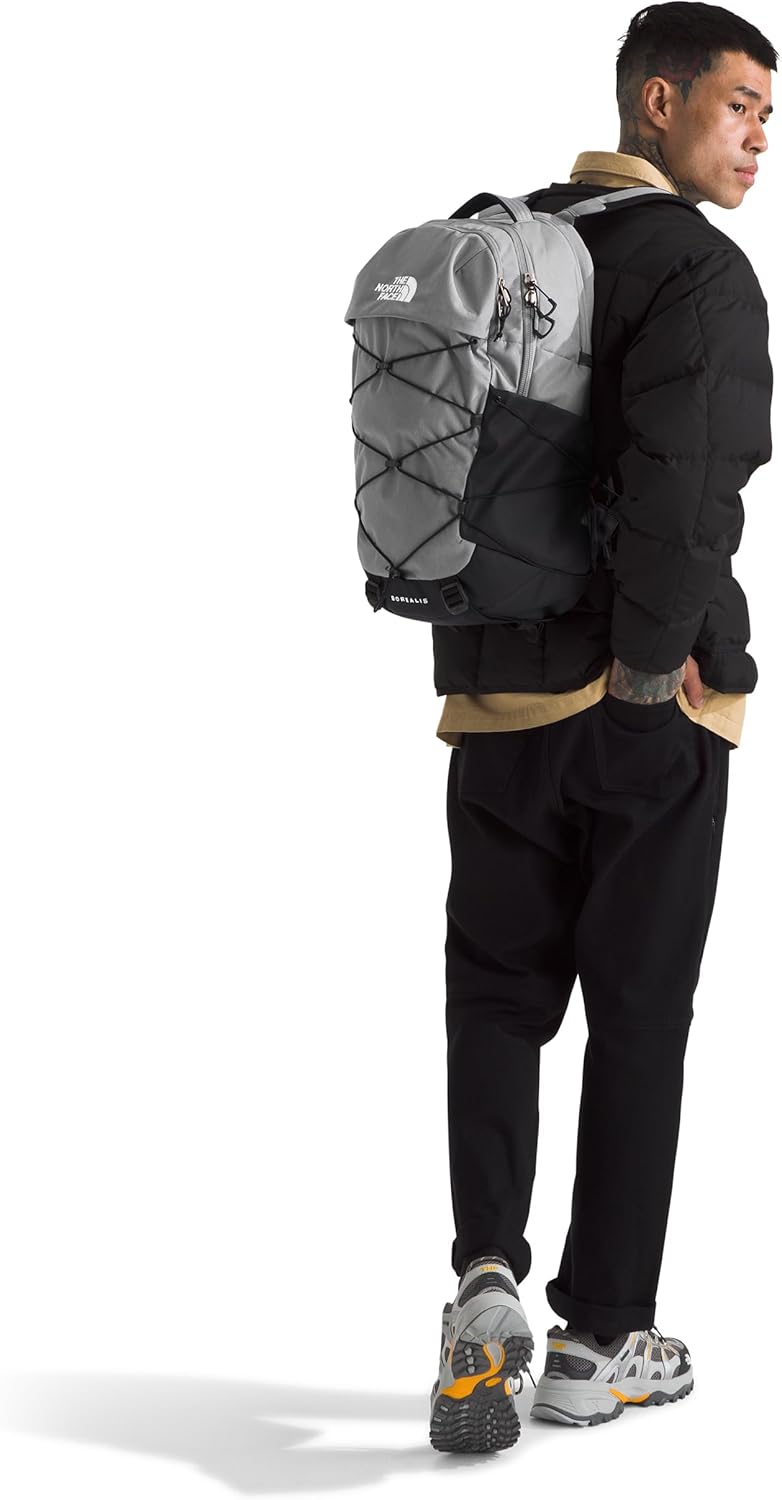 The North Face Borealis Commuter Laptop Backpack | Water Repellent Finish, 16" Laptop Sleeve, Large Main Compartment for Everyday Carry, Meld Grey Dark Heather/TNF Black-NPF, One Size