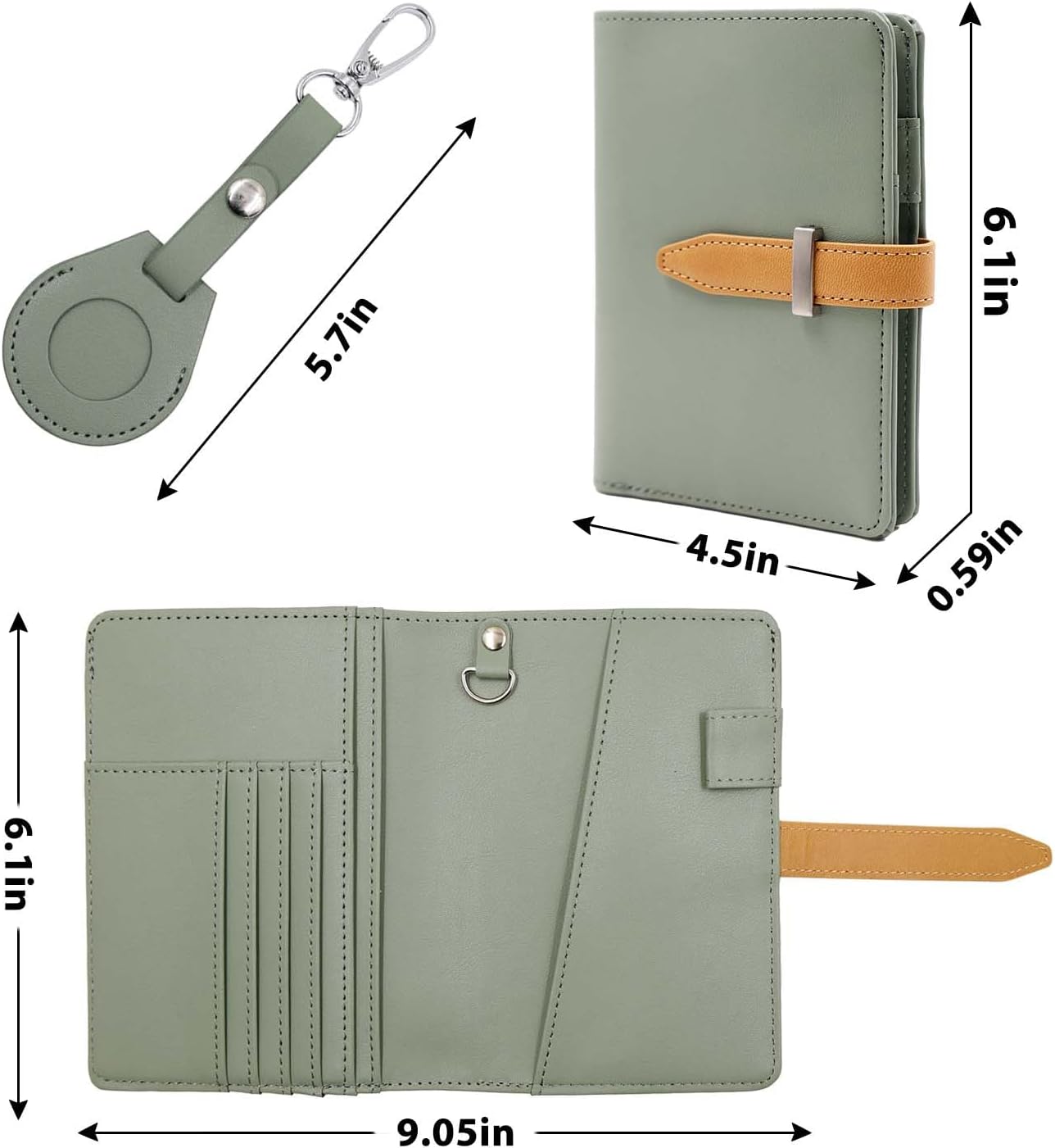 Deziliao Passport wallets, Mulit-purpose RFID Blocking Passport Holder AirTag Wallet, Travel Wallet(Moss Green)