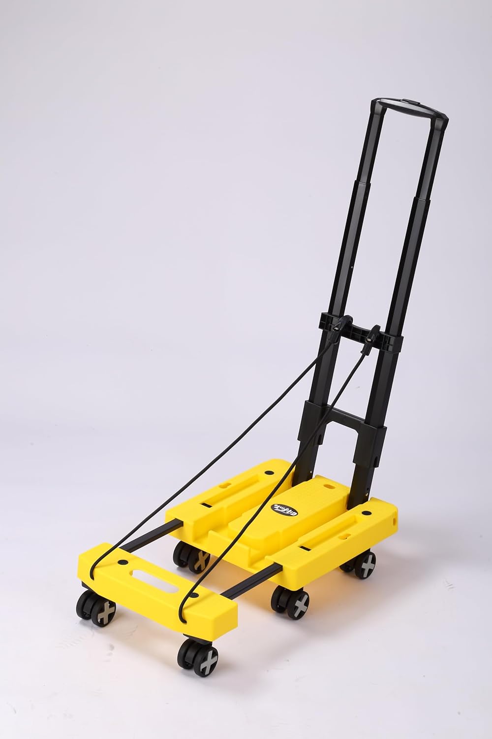 Folding Hand Truck Lightweight Hand Truck Dolly Foldable,Luggage cart with 6 Rotate Wheels, Utility Cart with Adjustable Handle,Collapsible Dolly for Moving -Yellow