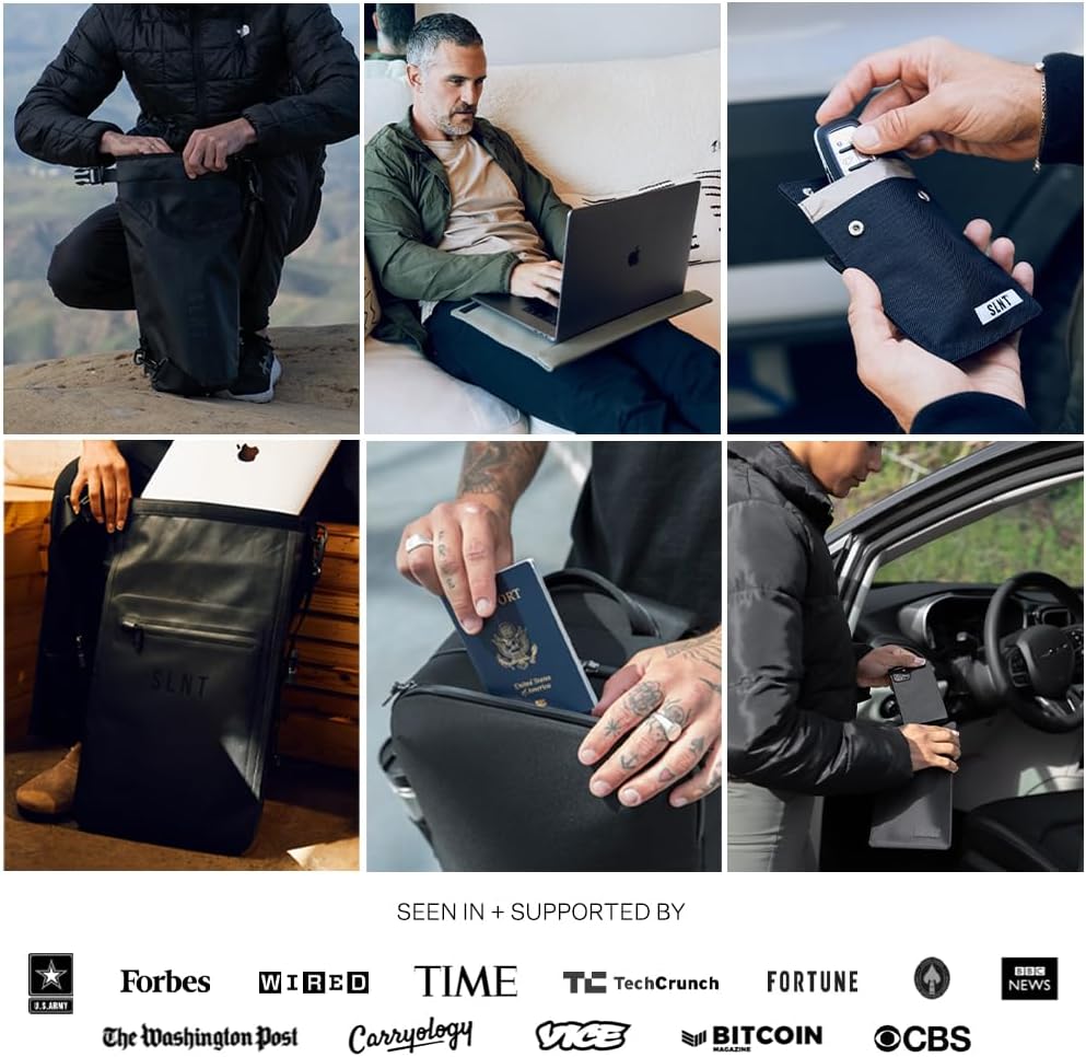 Silent Pocket RFID Blocking Black Leather Passport Wallet - Secure Your Information, Great for Travel