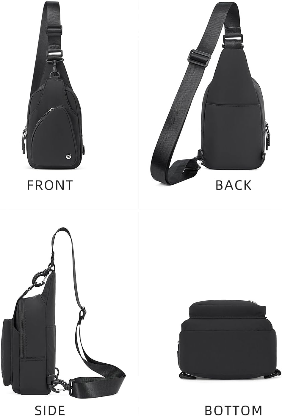 WESTBRONCO Small Sling Bag for Women Nylon Crossbody Sling Backpck Lightweight for Travel Casual Daily