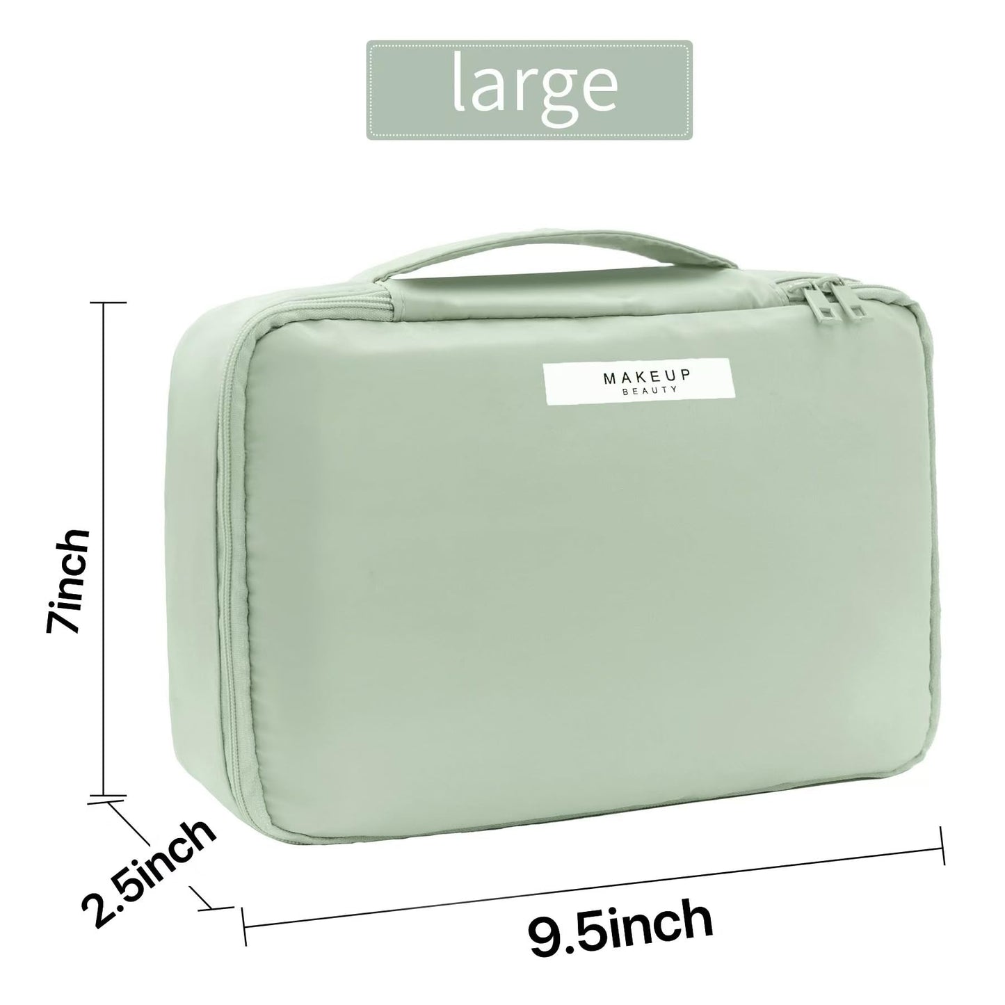 Queboom Travel Makeup Bag Cosmetic Bag Toiletry Bag for Women & Men, Green