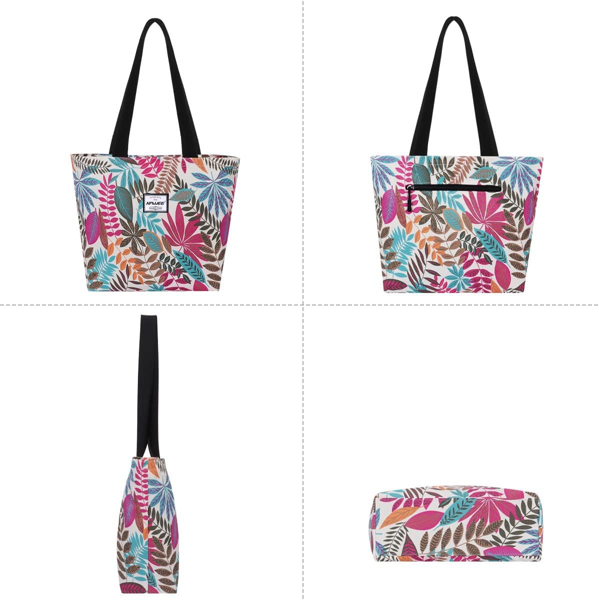 Tote Bag with Zipper for Women Inside Mesh Pocket Heavy Duty Casual Anti-water Cloth Travel Shoulder Handbag