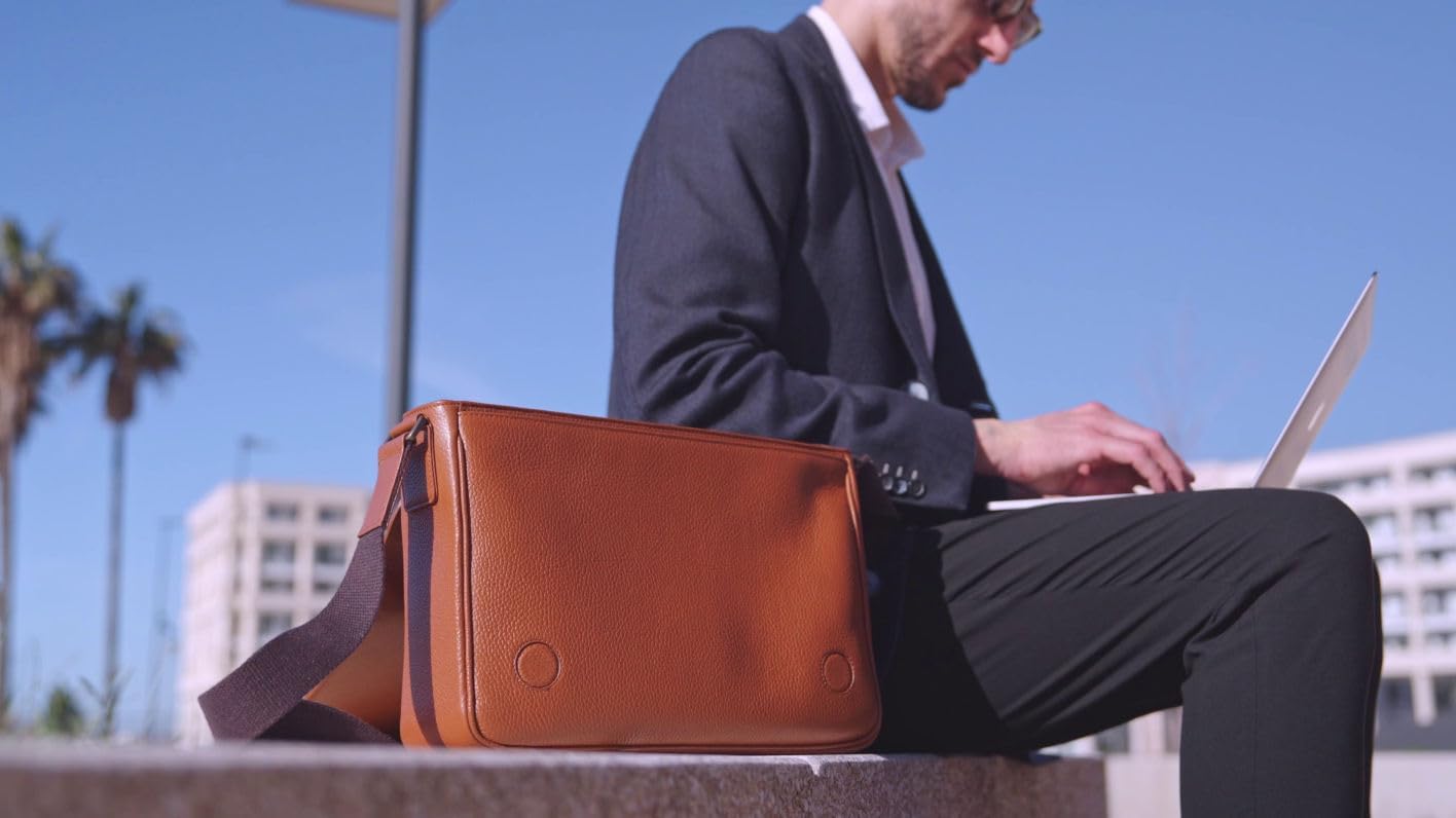 Maruse Leather Messenger Bag for Men and Women Shoulder Bag Laptop Briefcase Satchel Man Bag Work Bags Handmade in Italy