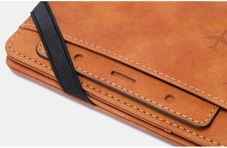 Unisex genuine leather wallet RFID shielding travel passport holder with card slots and pen holder (Black)