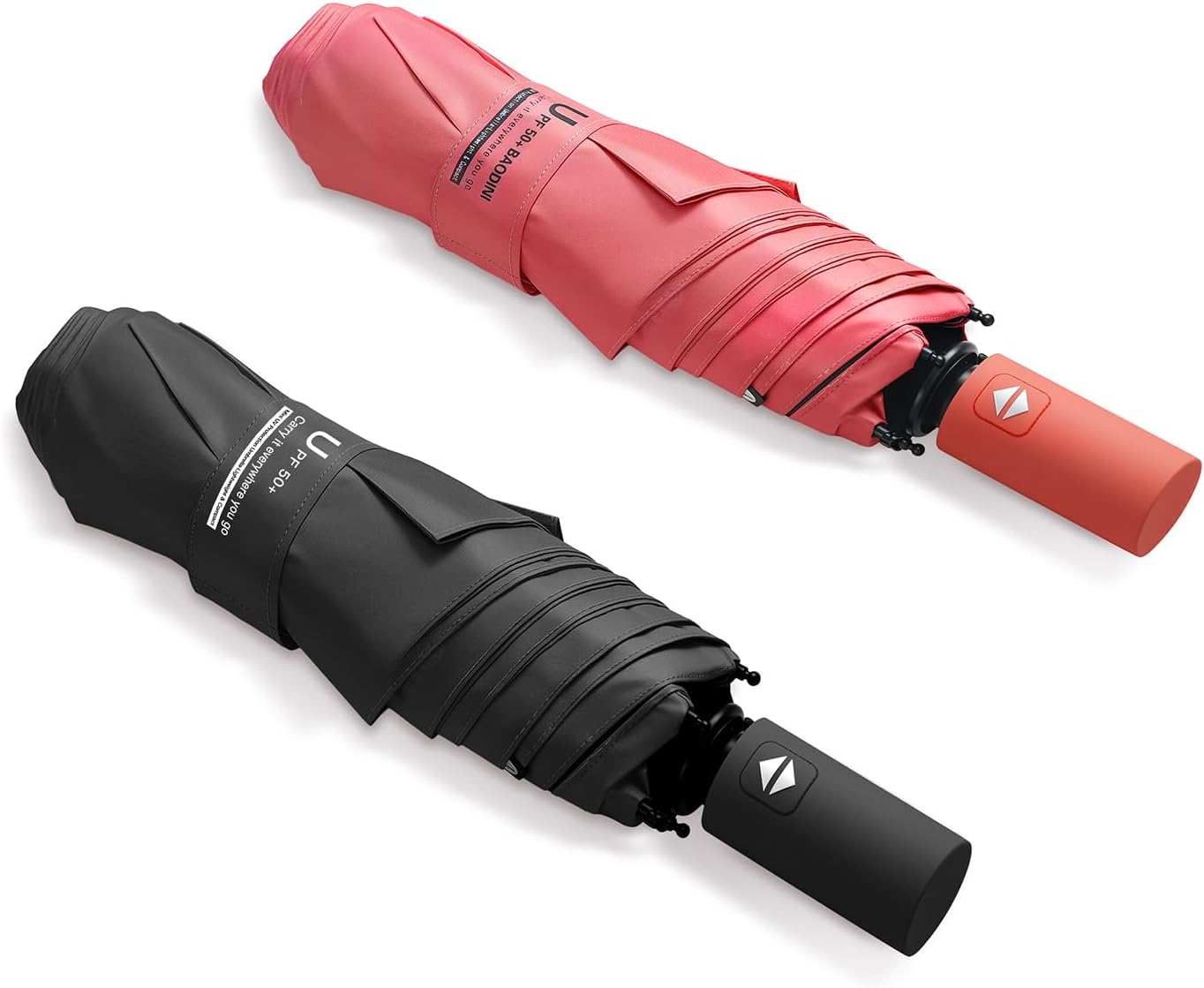 BAODINI Small UV Protection Travel Umbrella Compact for Rain and Sun UPF 50+ Windproof Portable 42 inch Umbrella for Women and Men
