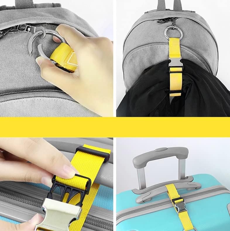 2PCS Heavy Duty Add a Bag Luggage Strap Jacket Gripper,Carry-on Baggage Suitcase Straps Belts Travel Accessories