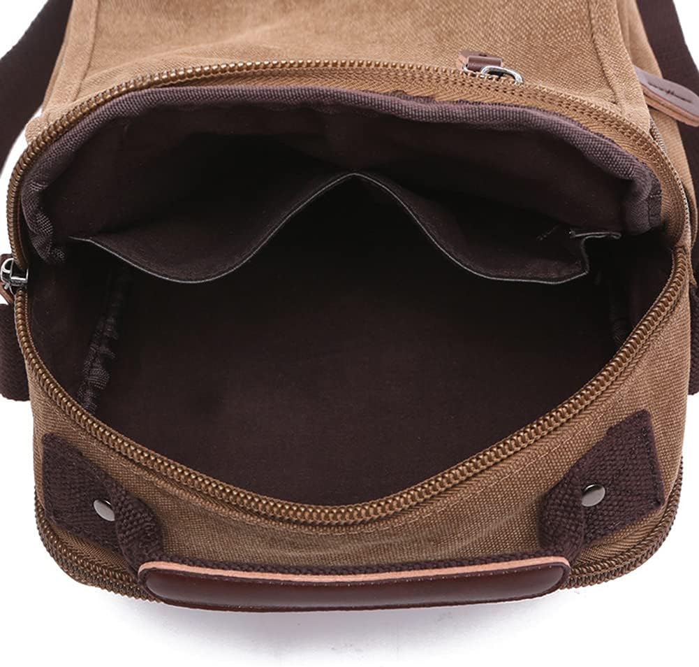 Sechunk Small Canvas Shoulder Bags Messenger Bag Travel Bag Business Bag Working Bag For Men Women